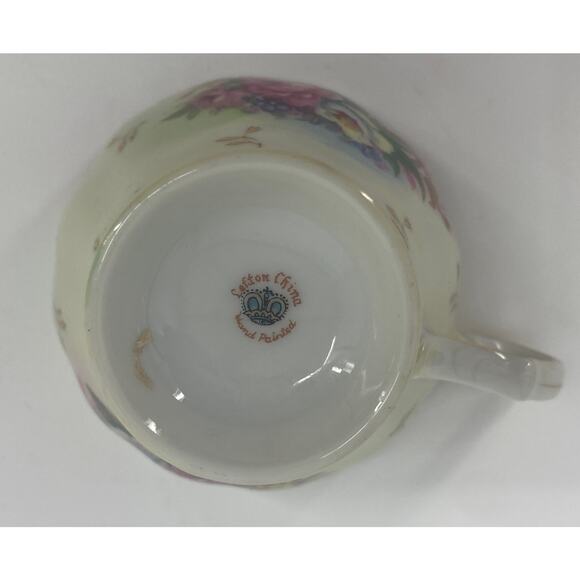 Vintage Lefton China Hand Painted Pink Mauve Gold Bisque Tea Cup - Picture 4 of 5